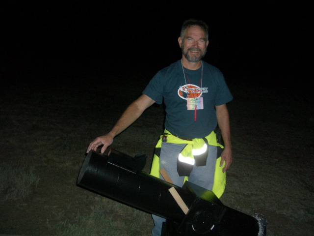 Jim Manley and his Dobsonian telescope