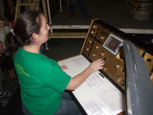 Vejhel at the controls of the  2.1-m
