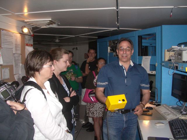 Karen Mott in the control room of the 2.1-m telescope