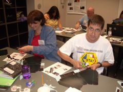 Nathan and Brenda make spectrometers