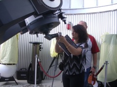 Taking an image of Venus through the telescope