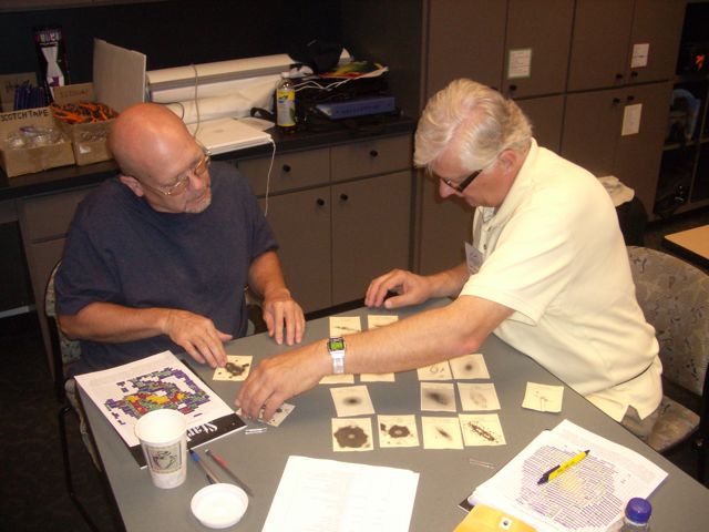 Mike F and Larry sort galaxy cards