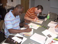 Mike and Murry do some coloring