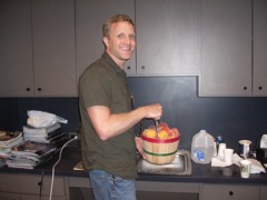 Kyle provided peaches for the afternoon break