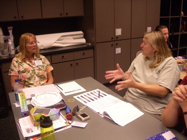 Nikki and Janene examine stellar spectra