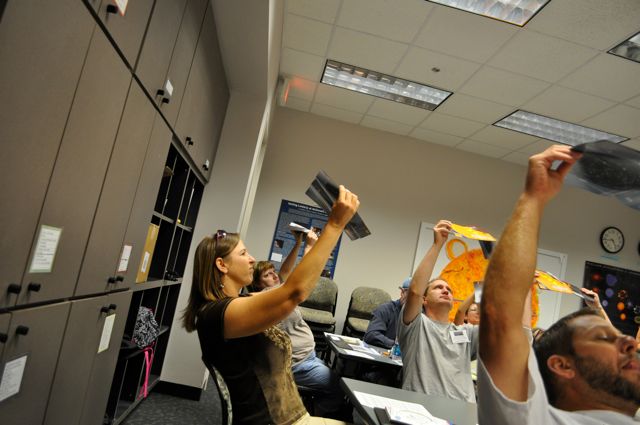 This is either exercise time or how to hold a star chart.