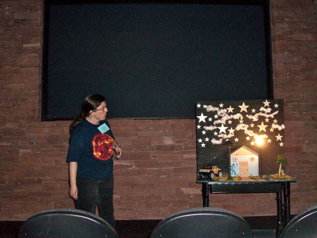 Dr. Judy Meyer shows the effect of bad lighting on the night sky.