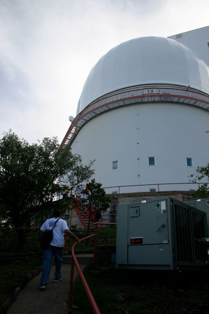 UP the stairs for the telescope tour