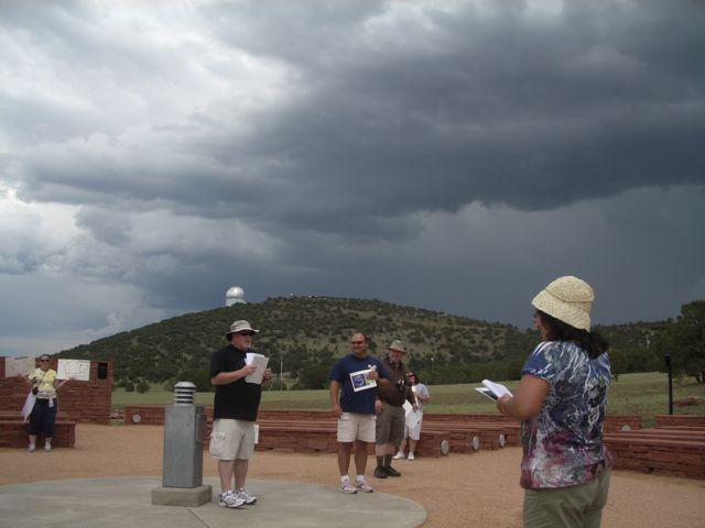 under threatening skies