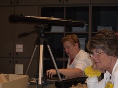 Linda and Louann are pleased with their new telescopes