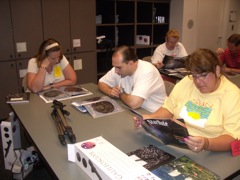 Beverly, Eric, and Kelley learn about the celestrial sphere.