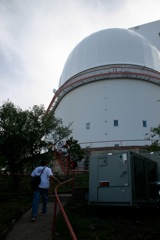 UP the stairs for the telescope tour