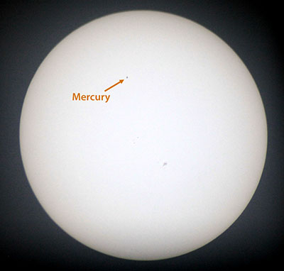 Mercury transiting the Sun